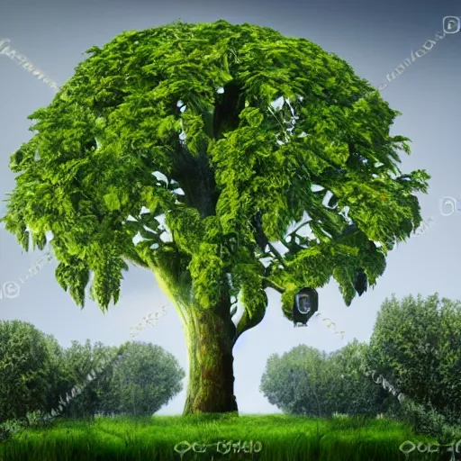 Image similar to money does grow on trees, photorealistic,