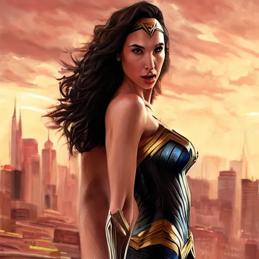 Image similar to gal gadot in the style of stefan kostic, realistic, full body, sharp focus, 8 k high definition, insanely detailed, intricate, elegant, art by stanley lau and artgerm