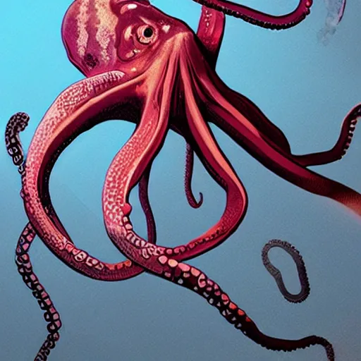 Image similar to an octopus designed by tesla. Concept art.