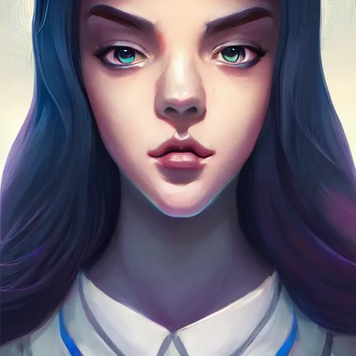 Prompt: a portrait of a beautiful cop, art by lois van baarle and loish and ross tran and rossdraws and sam yang and samdoesarts and artgerm and saruei, digital art, highly detailed, intricate, sharp focus, Trending on Artstation HQ, deviantart, unreal engine 5, 4K UHD image