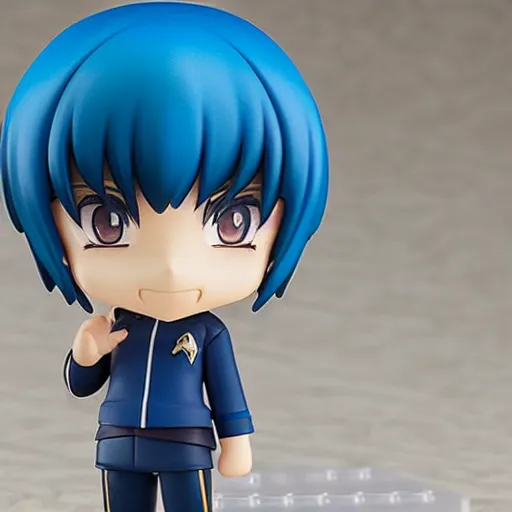 Image similar to an anime nendoroid of spock, detailed product photo