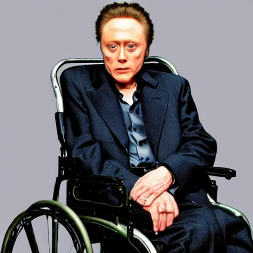 Prompt: Christopher Walken as Stephan Hawking