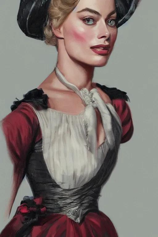 Image similar to Margot Robbie, victorian era, by Wangjie Li, artstation, trending on artstation, detailed, 4k