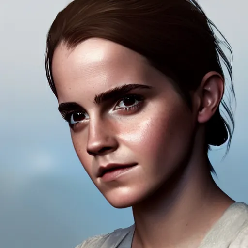 Image similar to portrait of emma watson, 8 k uhd, unreal engine, octane render in the artstyle of finnian macmanus, john park and greg rutkowski