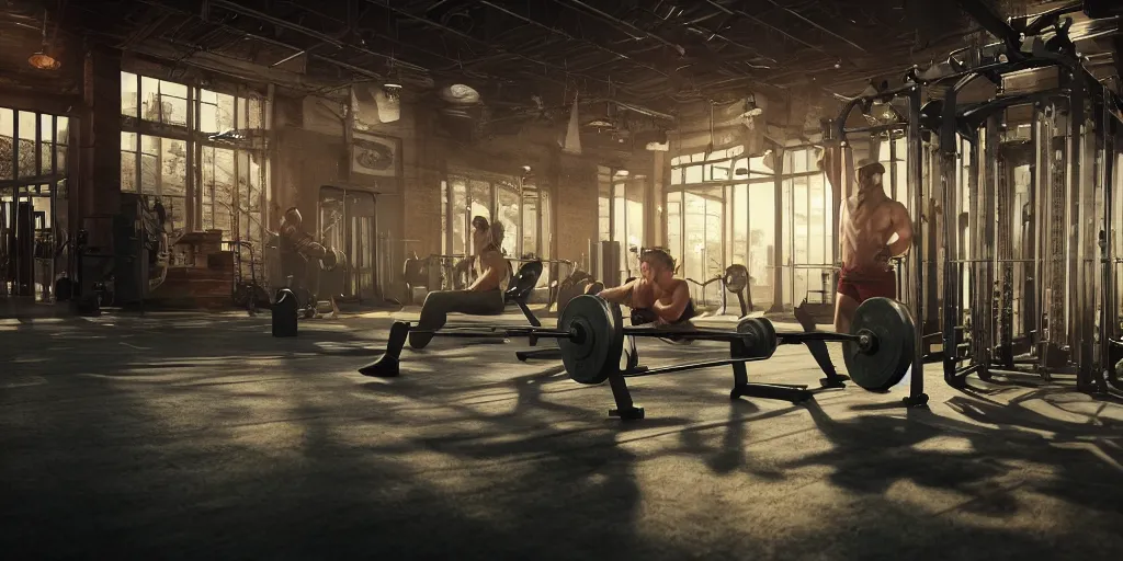 Image similar to walrus lifting weights in the gym, realistic 4 k octane beautifully detailed render, 4 k post - processing, highly detailed, intricate complexity, epic composition, magical atmosphere, cinematic lighting, masterpiece, ultra hd