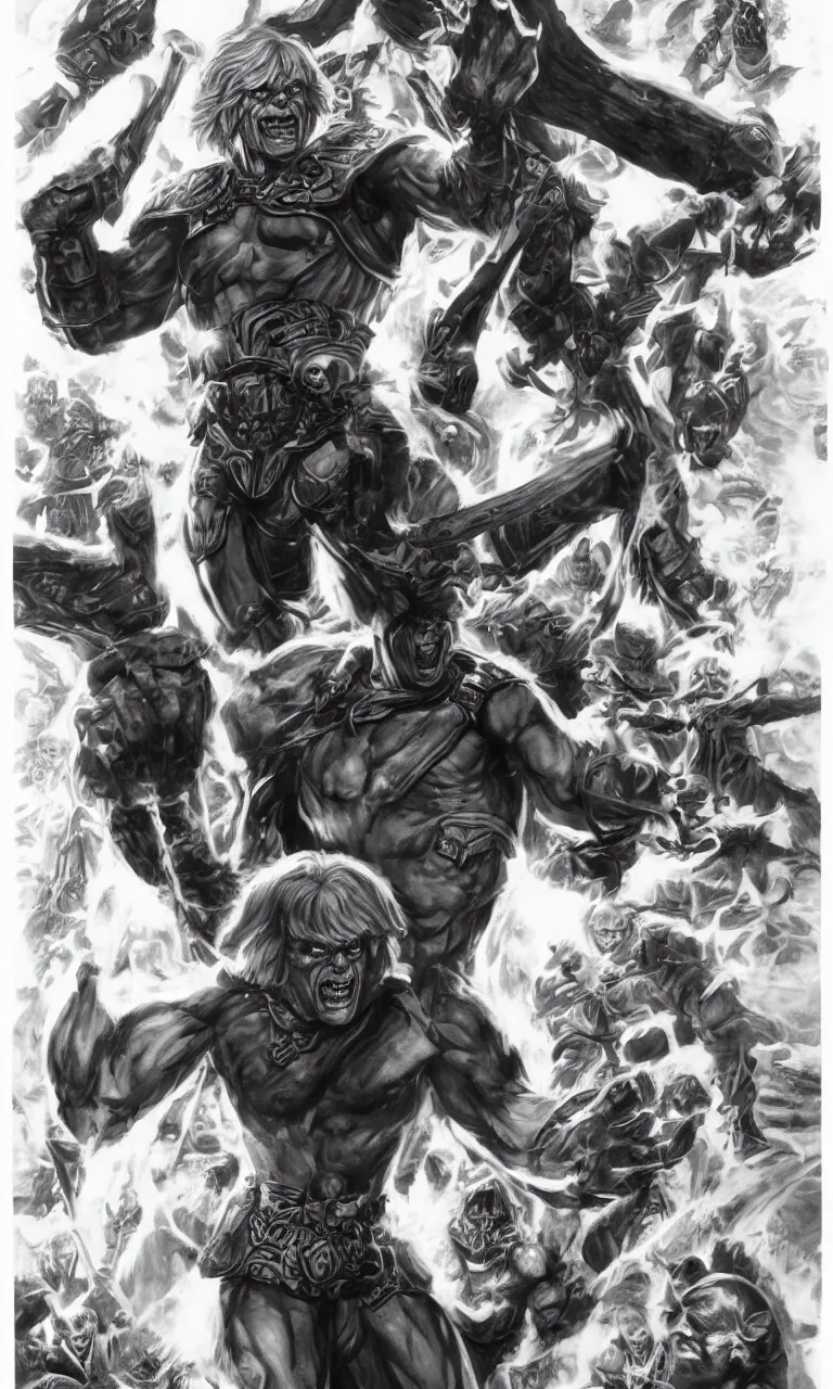 Image similar to giant he - man full body character design by alex ross