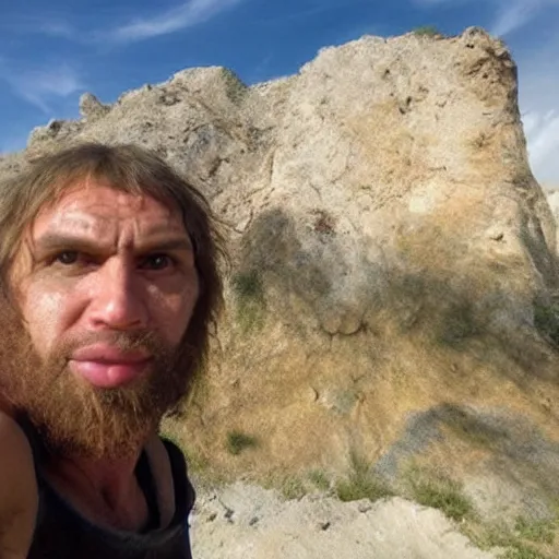 Image similar to a selfie by a neanderthal