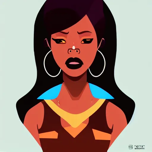 Image similar to a 2 d character design, vector art, black female singer, digital art, portrait, 4 k, 8 k, sharp focus, smooth, illustration, concept art