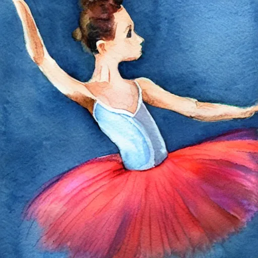 Prompt: ballet dancer watercolor