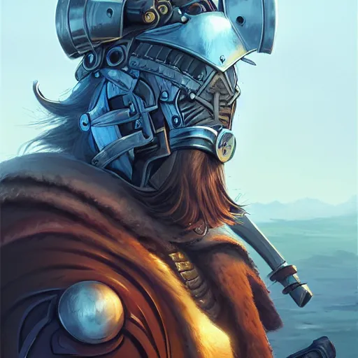 Image similar to cyberpunk viking helmet mask warrior goddess robot ninja fantasy, art gta 5 cover, official fanart behance hd artstation by jesper ejsing, by rhads, makoto shinkai and lois van baarle, ilya kuvshinov, ossdraws