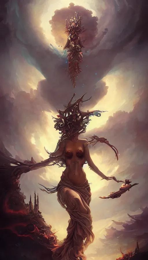 Image similar to psytrance artwork, by peter mohrbacher