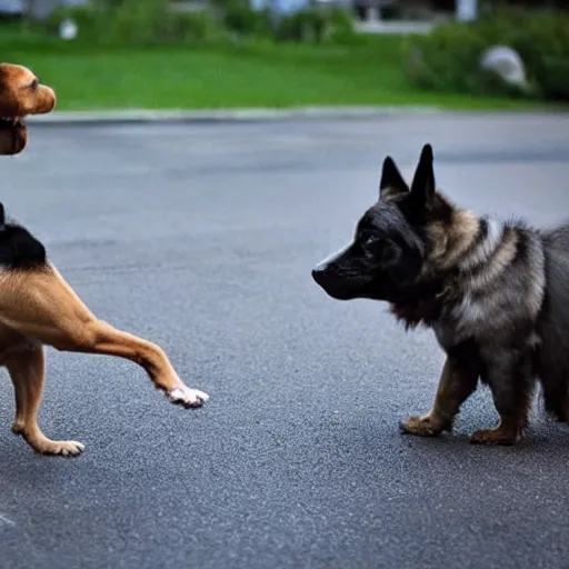 Image similar to Rare event captured on video two dogs fist bump eachother crazy insane