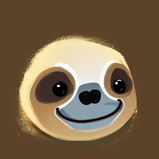 Prompt: a cute and happy sloth, digital art trending on artstation