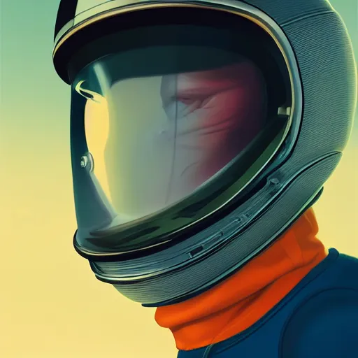 Prompt: retrofuturistic portrait of a man with in astronaut helmet, smooth transparent visor, reflective gradient, detailed space nebula graphics in background, close up, quint buchholz, wlop, dan mumford, artgerm, liam brazier, peter mohrbacher, raw, featured on artstation, octane render, cinematic, elegant, intricate, 8 k