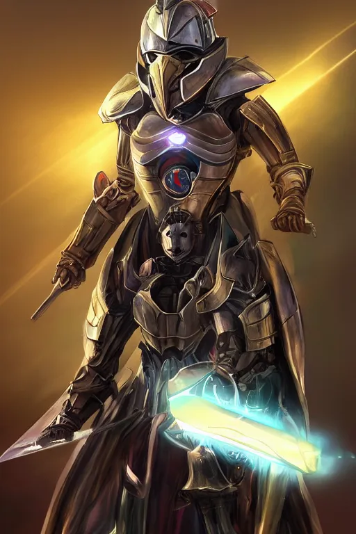 Image similar to helmet armor guardian destiny in witch queen illumination ray tracing hdr fanart arstation by sung choi robot ninja mask and eric pfeiffer and gabriel garza and casper konefal