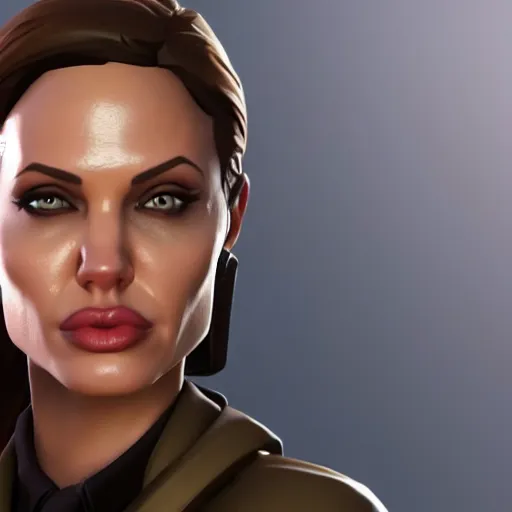 Prompt: Angelina Jolie as a fortnite character, 8k, octane render