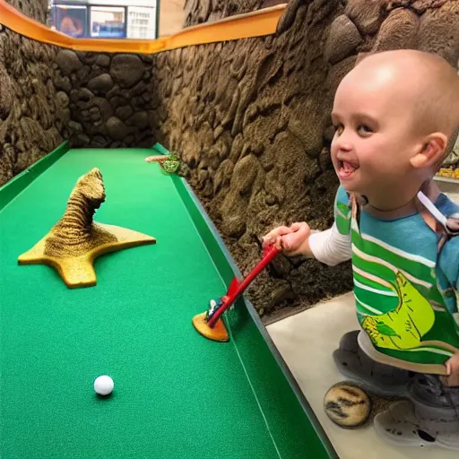 Image similar to dinosaur mini golf, mini put, golf, dinosaurs