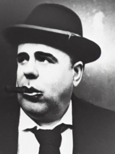 Image similar to al capone smoking a cigar