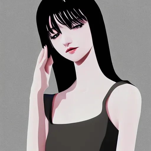 Prompt: photo of young woman by ilya kuvshinov