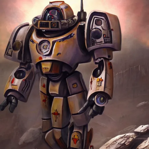 Image similar to a tau battlesuit from warhammer 40k, artstation hall of fame gallery, editors choice, #1 digital painting of all time, most beautiful image ever created, emotionally evocative, greatest art ever made, lifetime achievement magnum opus masterpiece, the most amazing breathtaking image with the deepest message ever painted, a thing of beauty beyond imagination or words