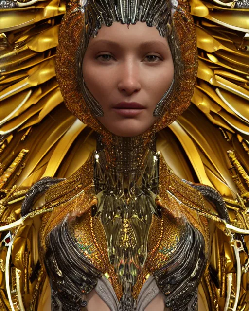 Image similar to a highly detailed metahuman 4 k close up render of an alien goddess bella hadid monument jibaro in iris van herpen dress schiaparelli in diamonds crystals swarovski and jewelry iridescent in style of alphonse mucha gustav klimt trending on artstation made in unreal engine 4