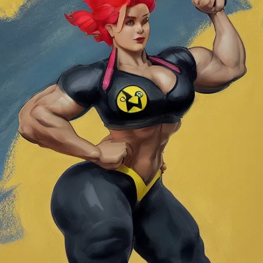 Image similar to socialist realism propaganda poster painting of thick female bodybuilder zarya from overwatch as pikachu, socialist realism, highly detailed, intricate, digital painting, artstation, sharp focus, illustration, art by jakub rozalski, artgerm, tan zi and ayanamikodon and alphonse mucha and wlop