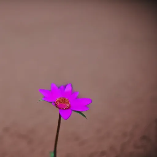 Prompt: a flower in a desert, professional photo