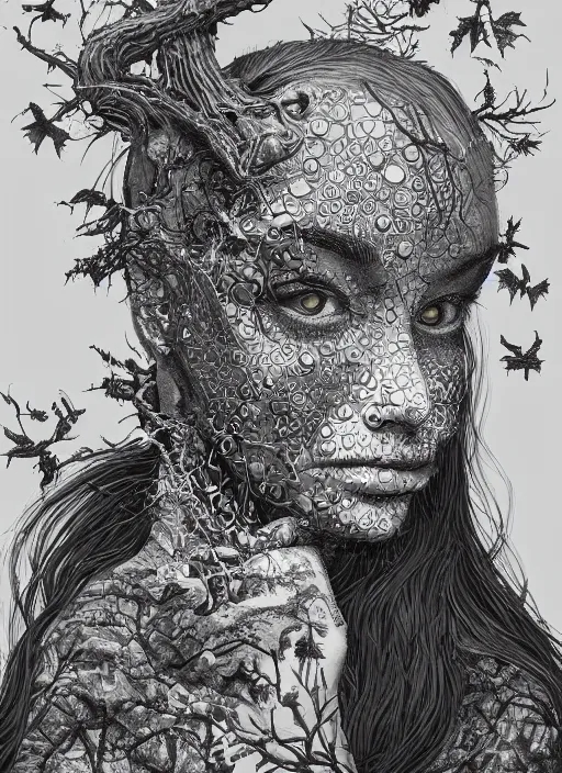 Image similar to Witch goddess painting by Dan Hillier, trending on artstation, artstationHD, artstationHQ, 4k, 8k