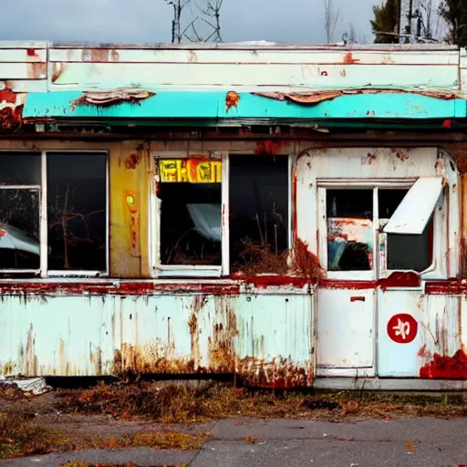 Image similar to abandoned diner with rotting food
