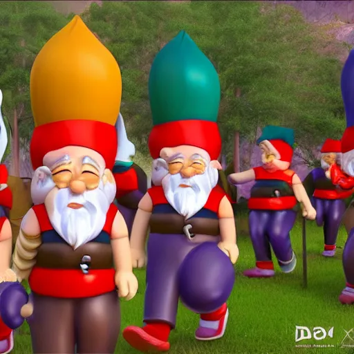 Image similar to the pride gay parade of gnomes in Dushanbe, super detailed high resolution cinematic scene