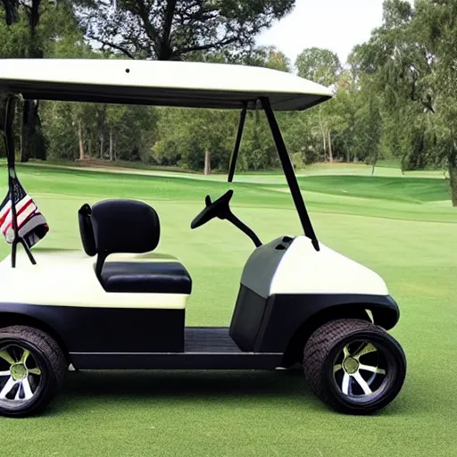 Prompt: golf cart with huge wheels