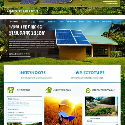 Prompt: website homepage concept ui design of a renewable solar energy installation company in oahu hawaii