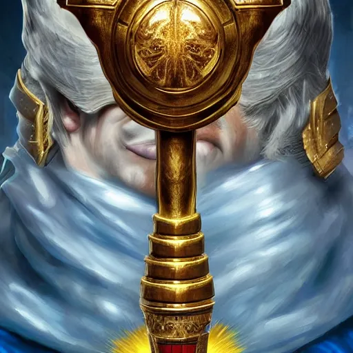 Prompt: Donald Trump as the god-emperor of mankind, epic and classy portrait, digital art, award winning on Artstation, hyper detailed, high contrast