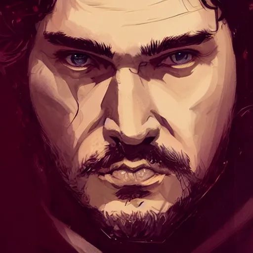 Image similar to portrait of jon snow with a very large nose by greg rutkowski, ridiculous, attractive, highly detailed portrait, scifi, digital painting, artstation, concept art, smooth, sharp foccus ilustration, artstation hq ”