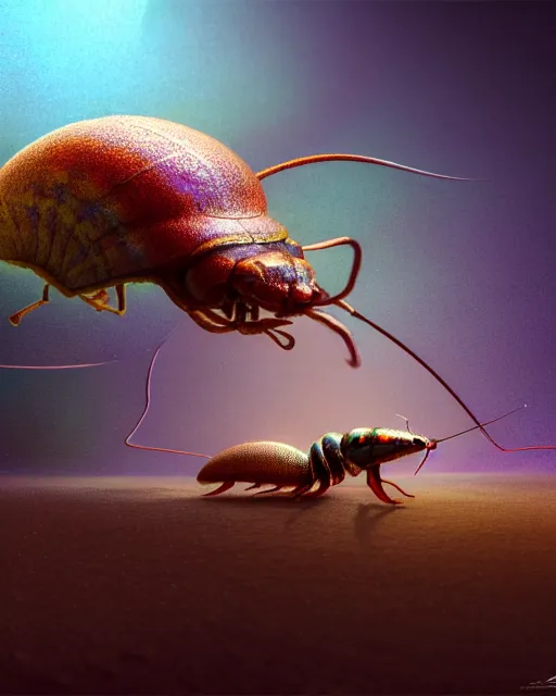 Prompt: dichroic ant axolotl snail bug bee fly worm caterpillar fish, (((artstation, concept art, smooth, sharp focus, artgerm, Tomasz Alen Kopera, Peter Mohrbacher, donato giancola, Joseph Christian Leyendecker, WLOP, Boris Vallejo))), octane render, unreal engine, 3d render, , octane render, nvidia raytracing demo, grainy, muted