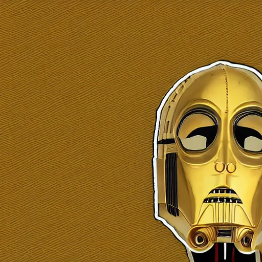 Prompt: C-3PO in the desert, in the style of South Park, highly detailed, 4k