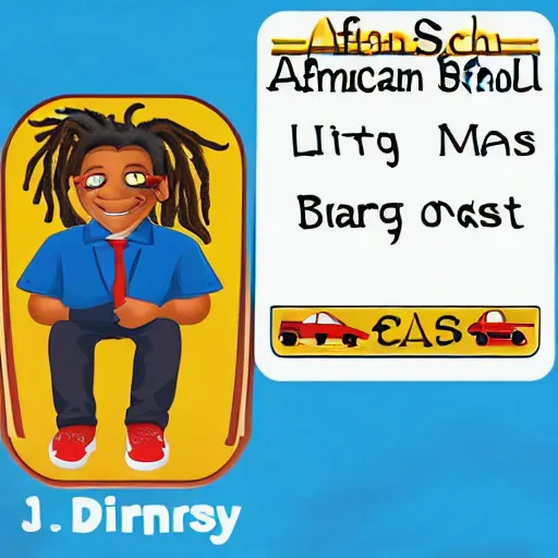 Image similar to african american male school bus driver with dreads, and chubby legs, nametag