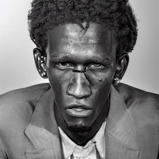 Image similar to detailed 4 k photorealistic young thug caught by police in the style of nick ut and eddie adams and margaret bourke and yousuf karshs and alfred eisenstaedt