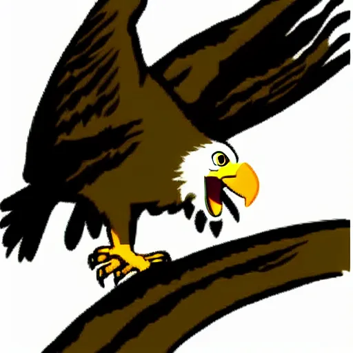 Prompt: cute cartoon baby bald eagle in the American forest, Ghibli, clipart