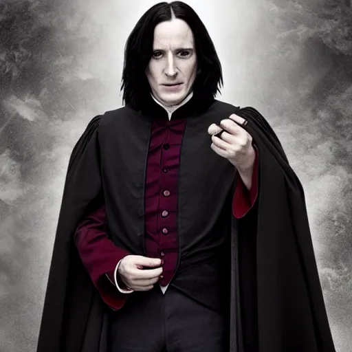 Image similar to Photo of Emma Watson as Professor Severus Snape, full body shot