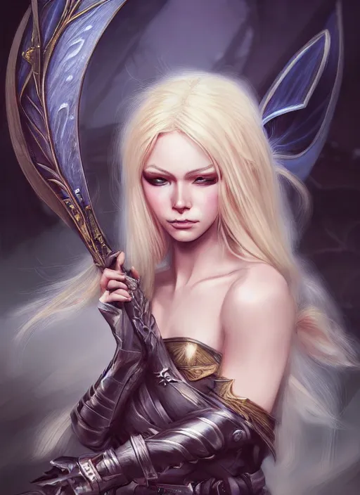 Image similar to blonde combat fairy venizian era, dark fantasy, extremely detailed, sharp focus, portrait, smooth, digital illustration, by rossdraws, frank franzzeta