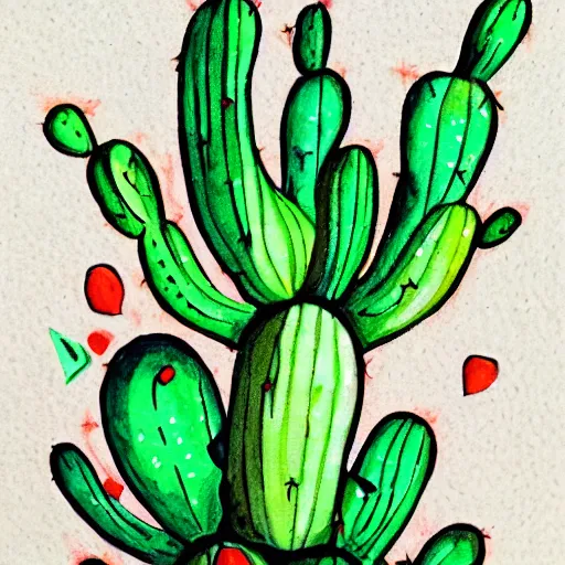 Prompt: cactus dancing all day