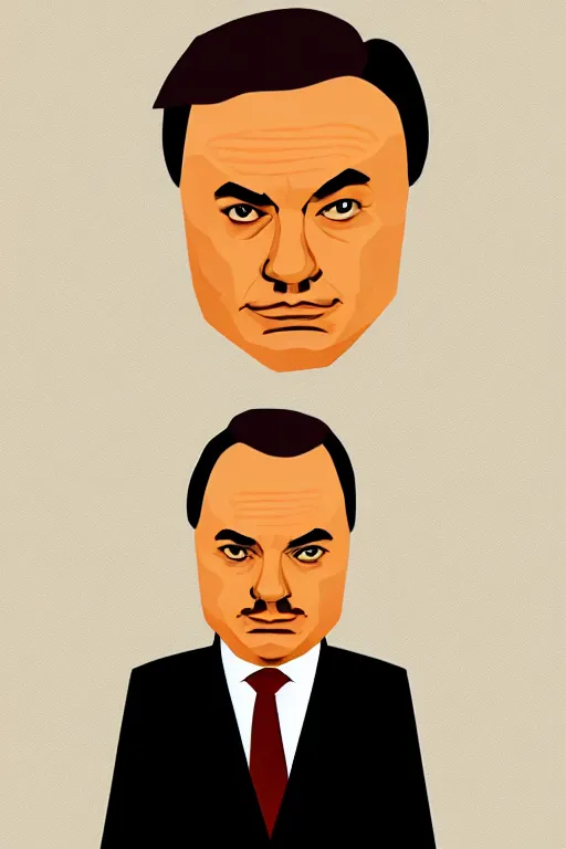 Image similar to minimalist viktor orban, illustration, vector art