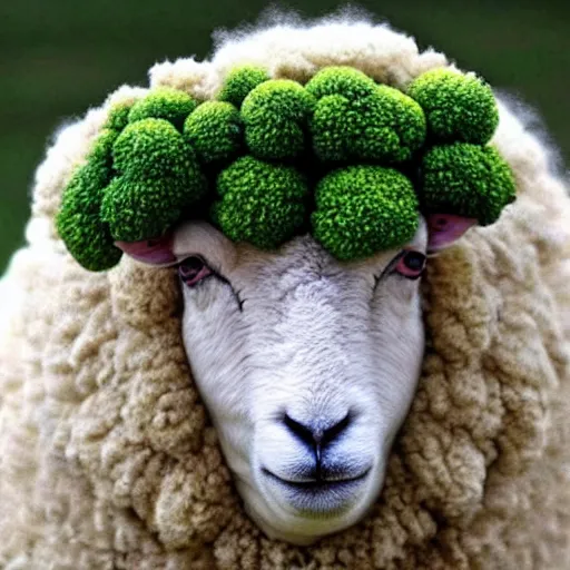 Image similar to sheep that looks like broccoli, broccoli sheep, sheep