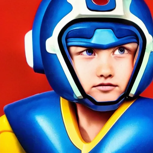 Prompt: a photo of a real - life megaman, hyperrealism