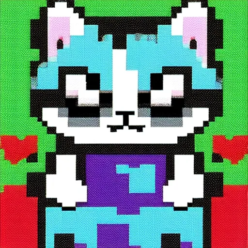 Image similar to cute cat , pixel art , 16 bit , toby fox