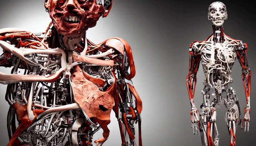 Image similar to big budget horror movie a (body worlds) cyborg