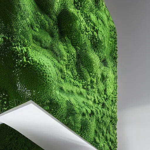 Prompt: S 2879827023 Hyper realistic,interior design,organic form,plaster, green,transparency, view of forest,Future design,architecture design,parametric architecture,covers by textile,environment,morning light,Cinematography,mega scans,cinematic,hyper realistic,photo real,cinematic composition,highly detailed,vray,8k render, extremely realistic