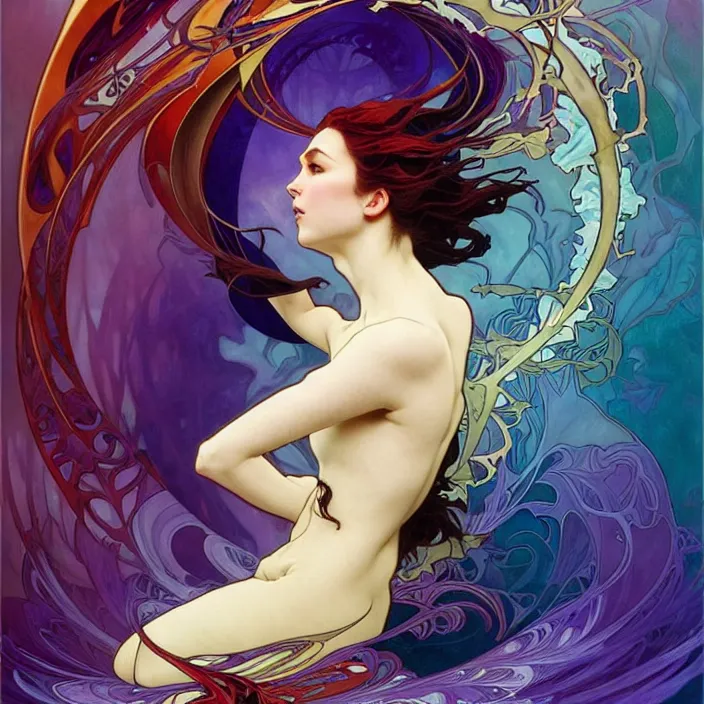 Image similar to ethereum symbol, in the style of artgerm and greg rutkowski and alphonse mucha, exuberant organic elegant forms, by karol bak and filip hodas : : 1. 4 purple, red, blue, green, black intricate mandala explosions : : intuit art : : turbulent water backdrop : : damask wallpaper : : atmospheric