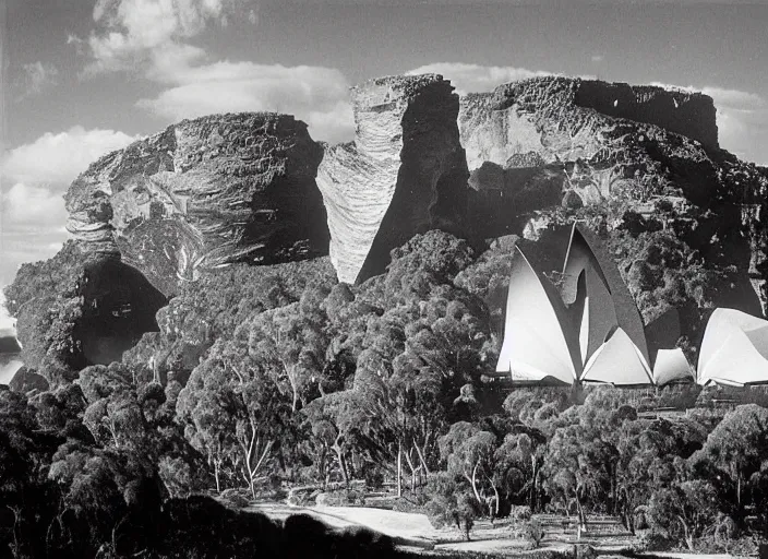 Prompt: australia in the far future, photo, ansel adams